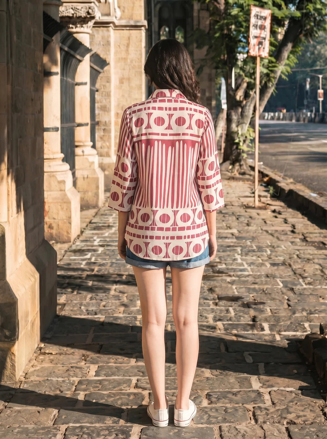 Onion color abstract print Russian Silk Tunic