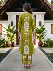 Olive Green Abstract Floral Print Kurta & Pant Set