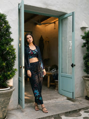 sky blue printed co-ord set for women Kaftanize summer outfit