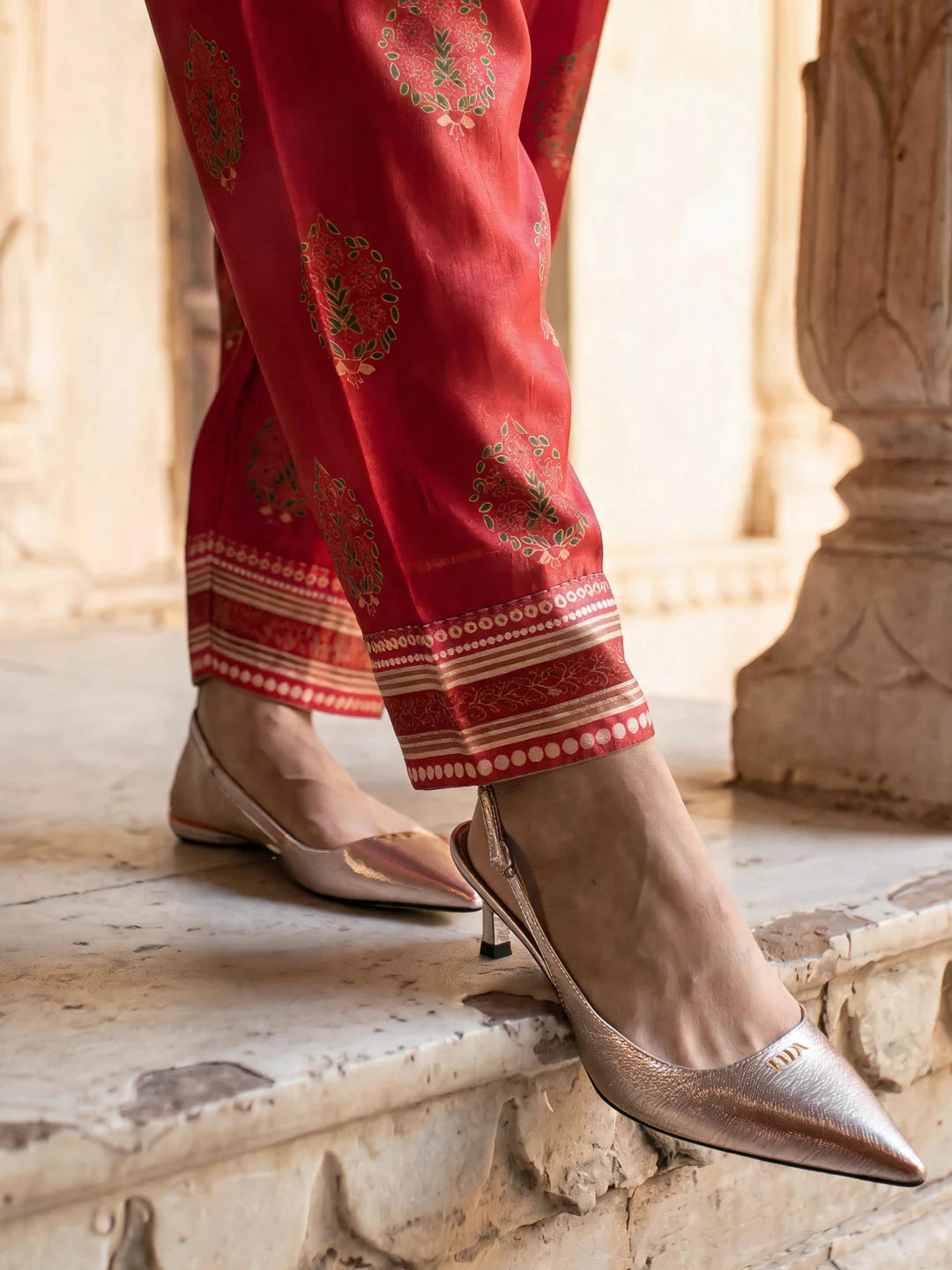 Multicolor Anarkali Kurta Set with Silk Dupatta