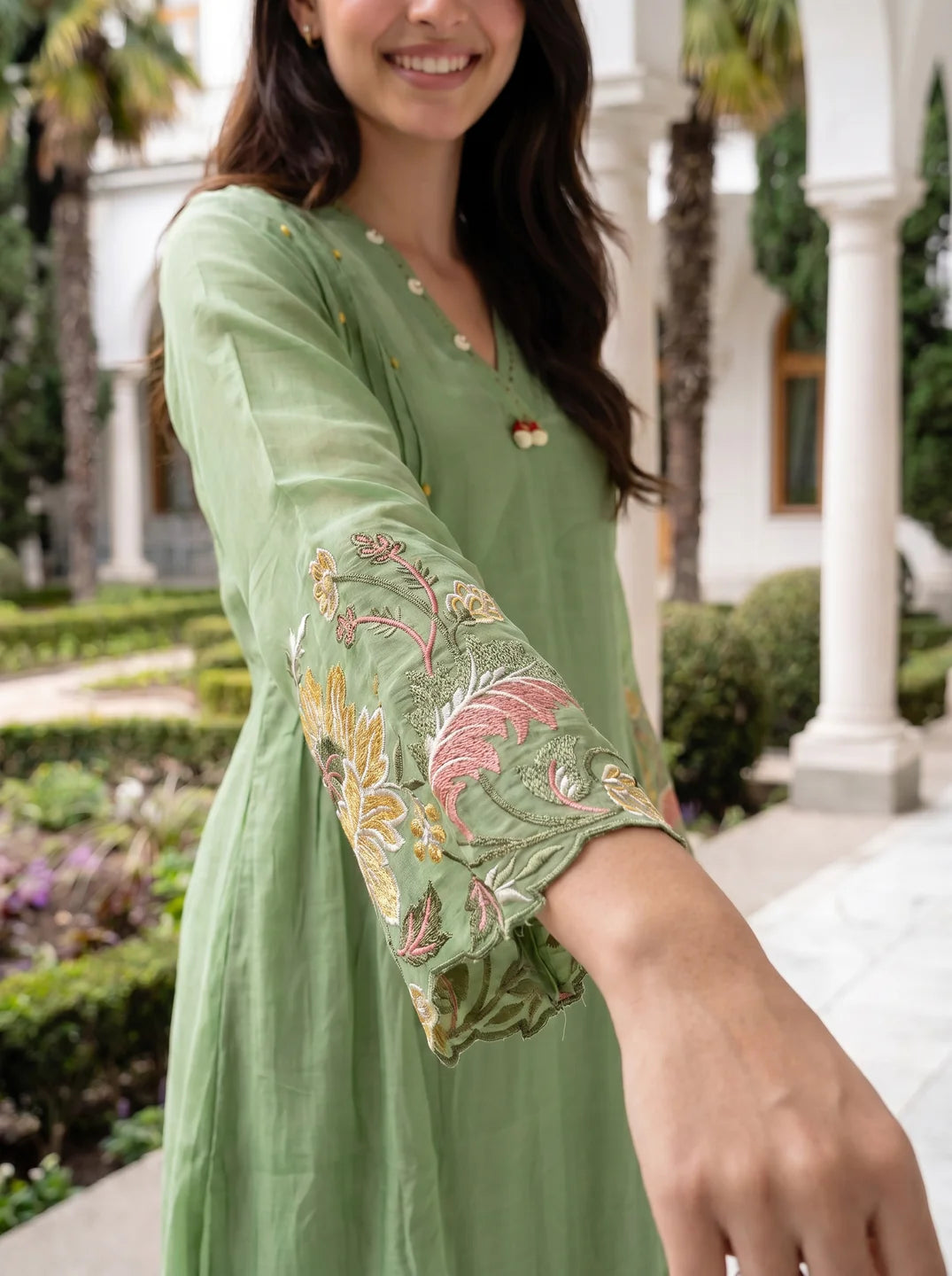 green printed co-ord set for women Kaftanize daily wear