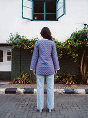 Indigo Angrakha Cotton Short Kurti