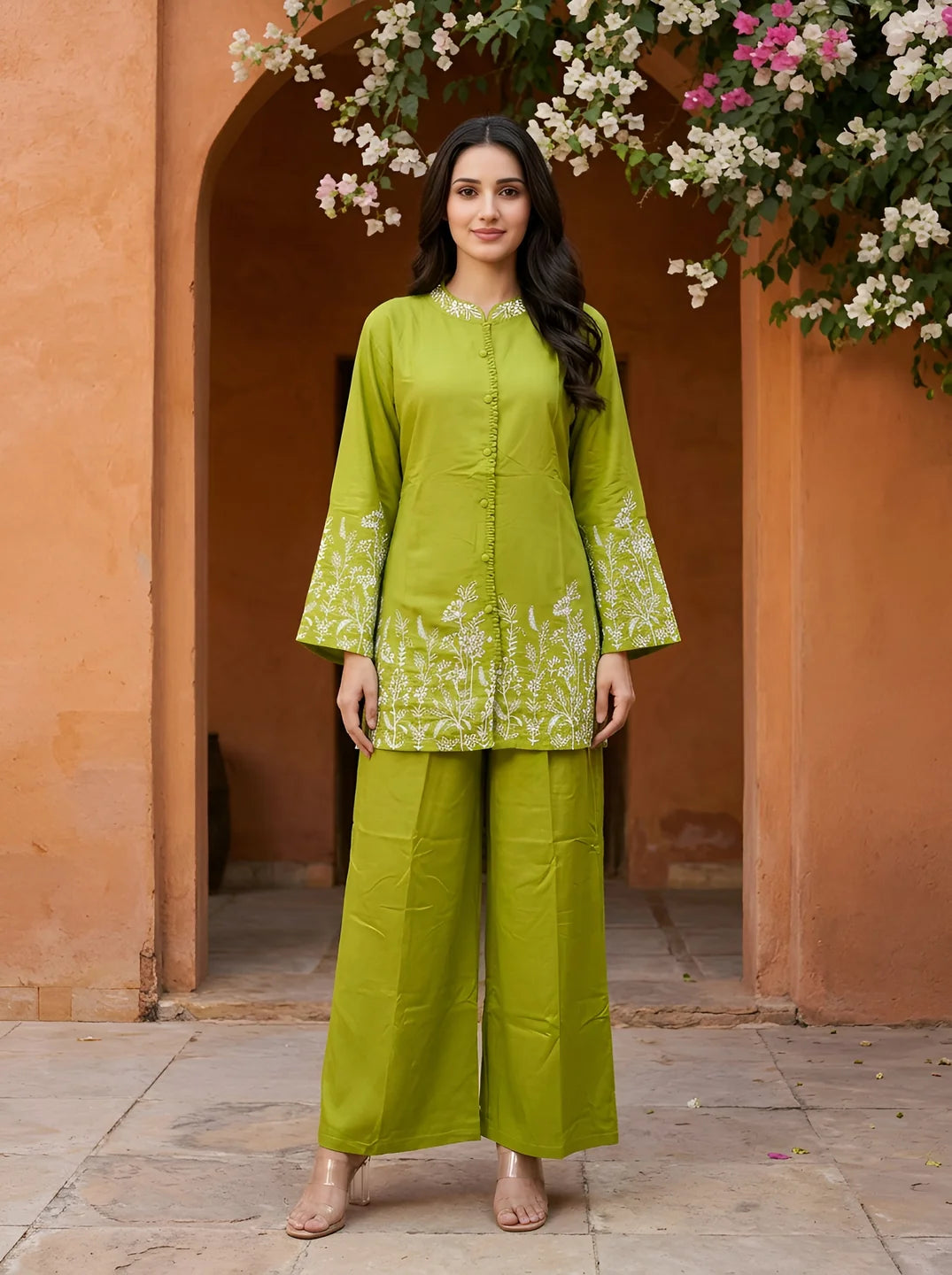 Premium designer co ord set for women featuring fashionable relaxed fit and sophisticated modern styling