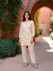White co ord set for women featuring elegant coordinated outfit and premium breathable fabric for everyday wear
