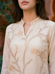 Embroidered Custard Yellow Co-Ord Set in Pure Viscose