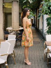 Fashionable yellow dress for festive occasions