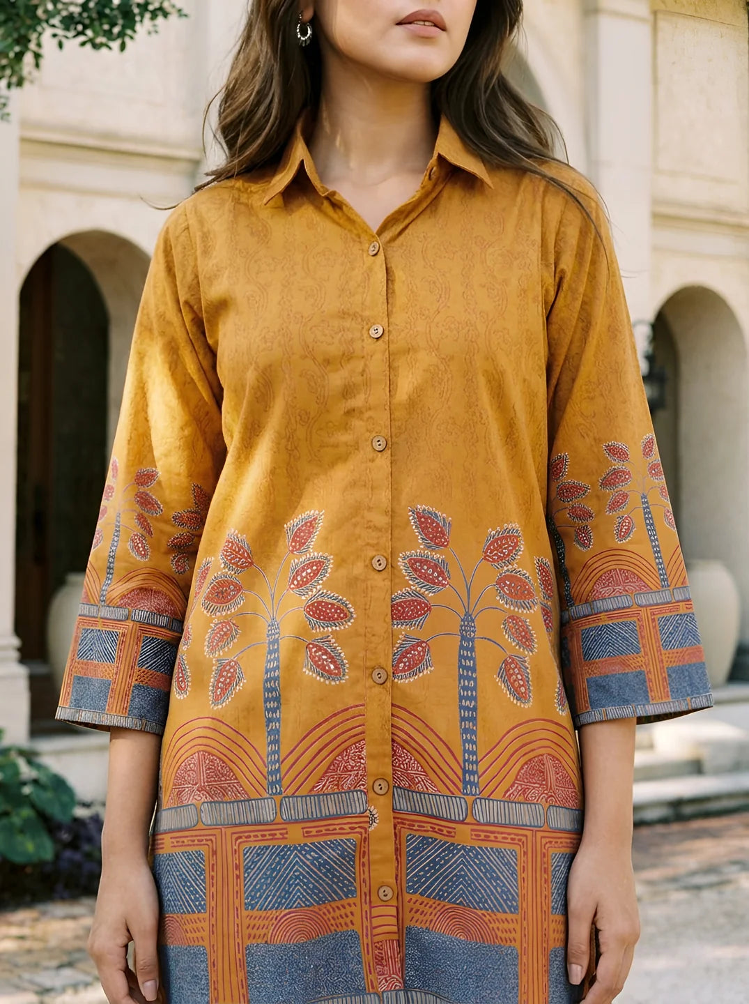 Orange short kurti for women featuring trendy casual styling and elegant comfortable everyday fashion look