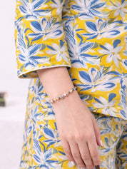 Yellow Floral Shirt Collar Cotton Shorts Co-ord Set